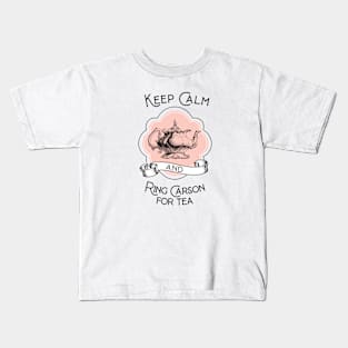 Keep Calm And Ring Carson for Tea Vintage British Teapot Kids T-Shirt